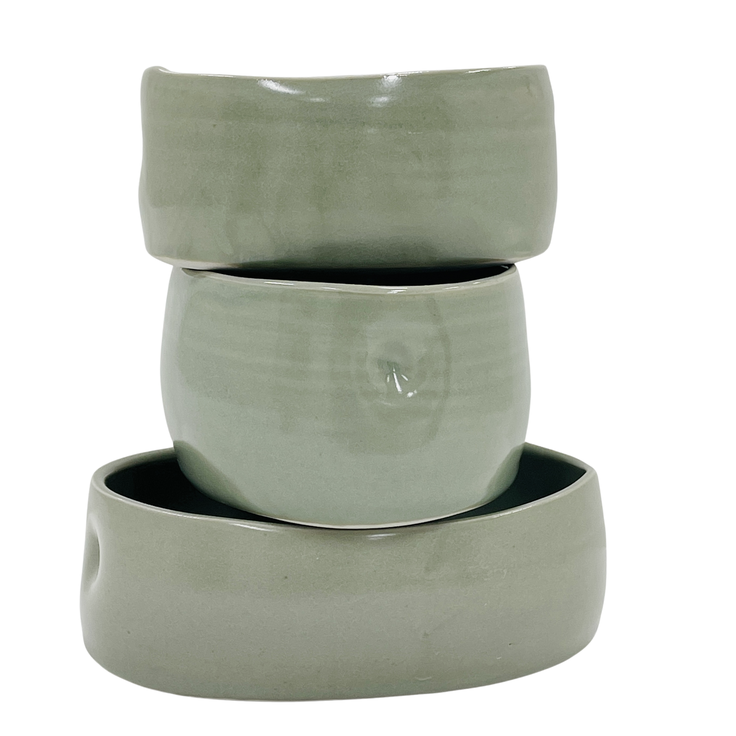 Oval dishes celadon glaze