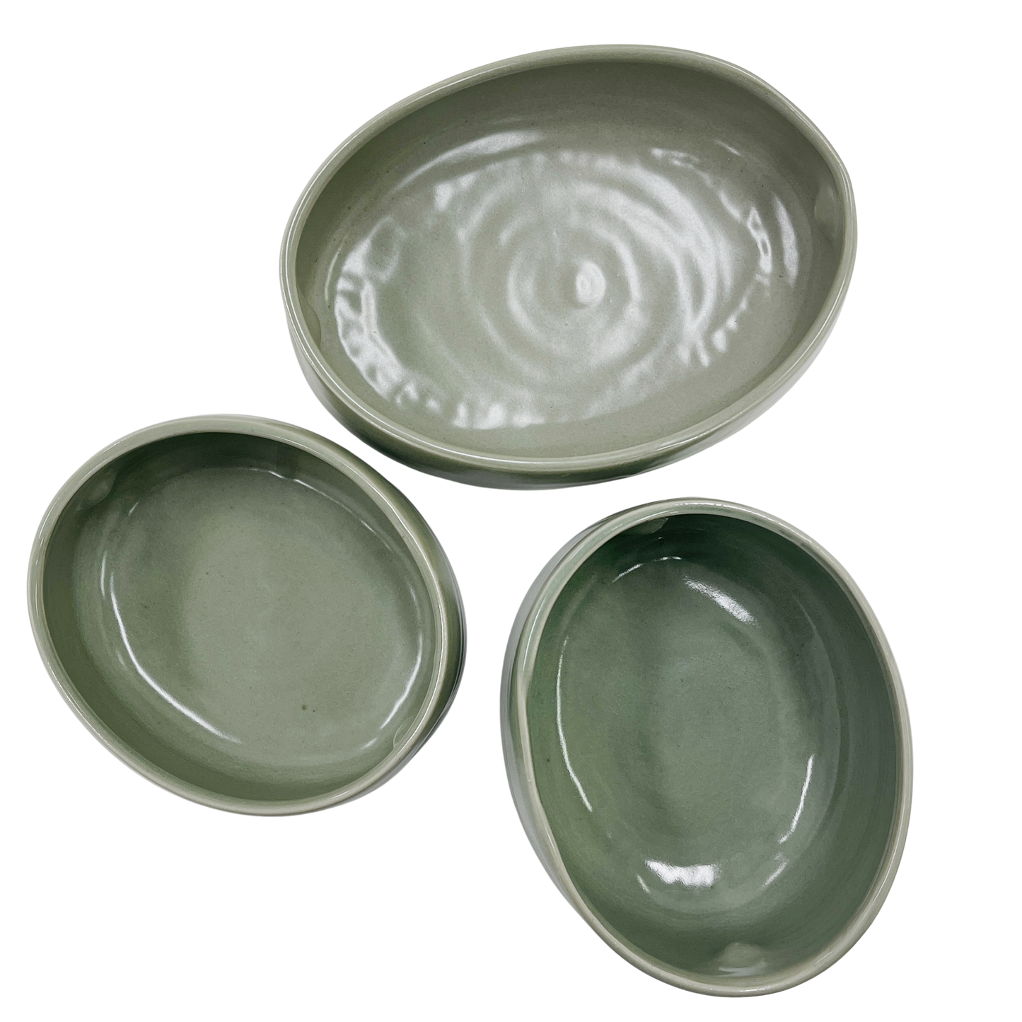 Oval dishes celadon glaze