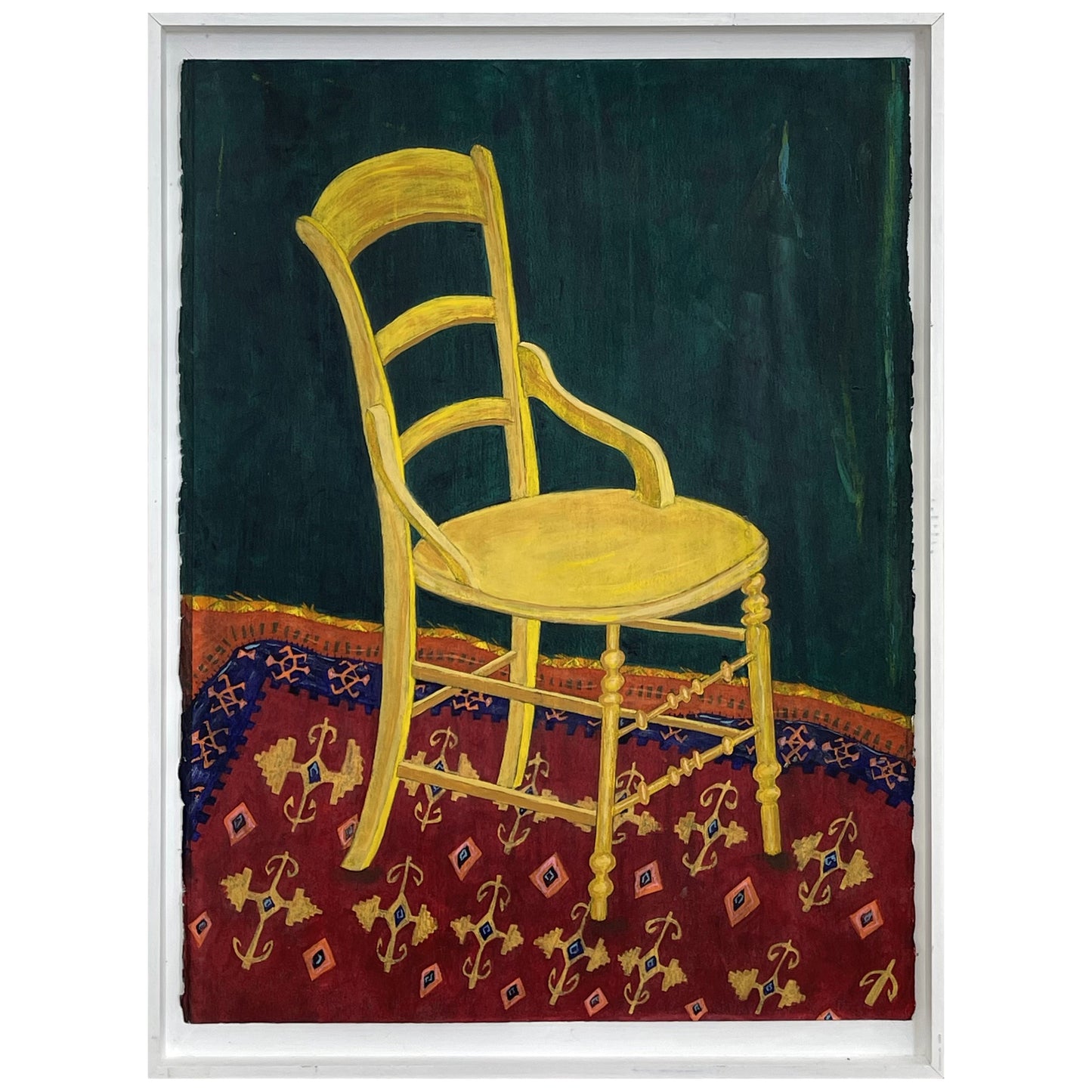 Yellow Chair with Rug