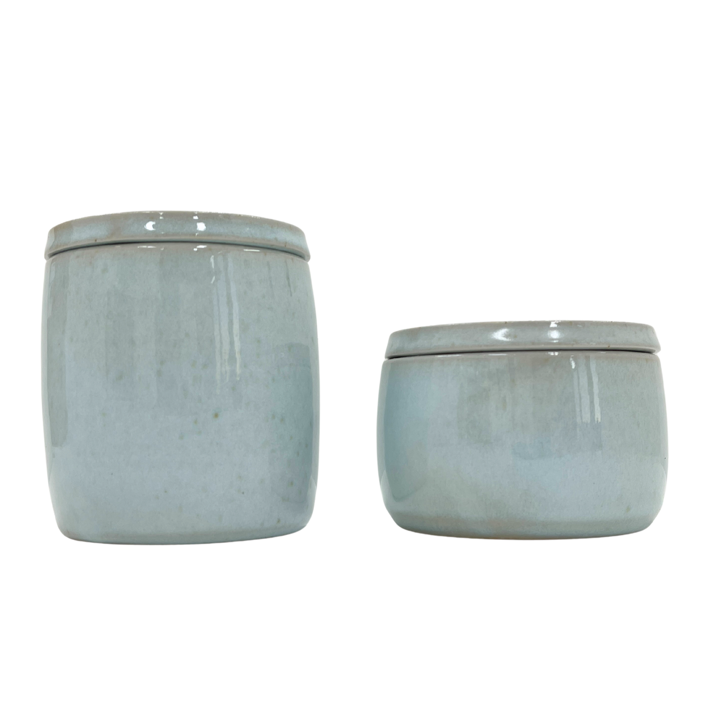 Lidded pots chun glaze