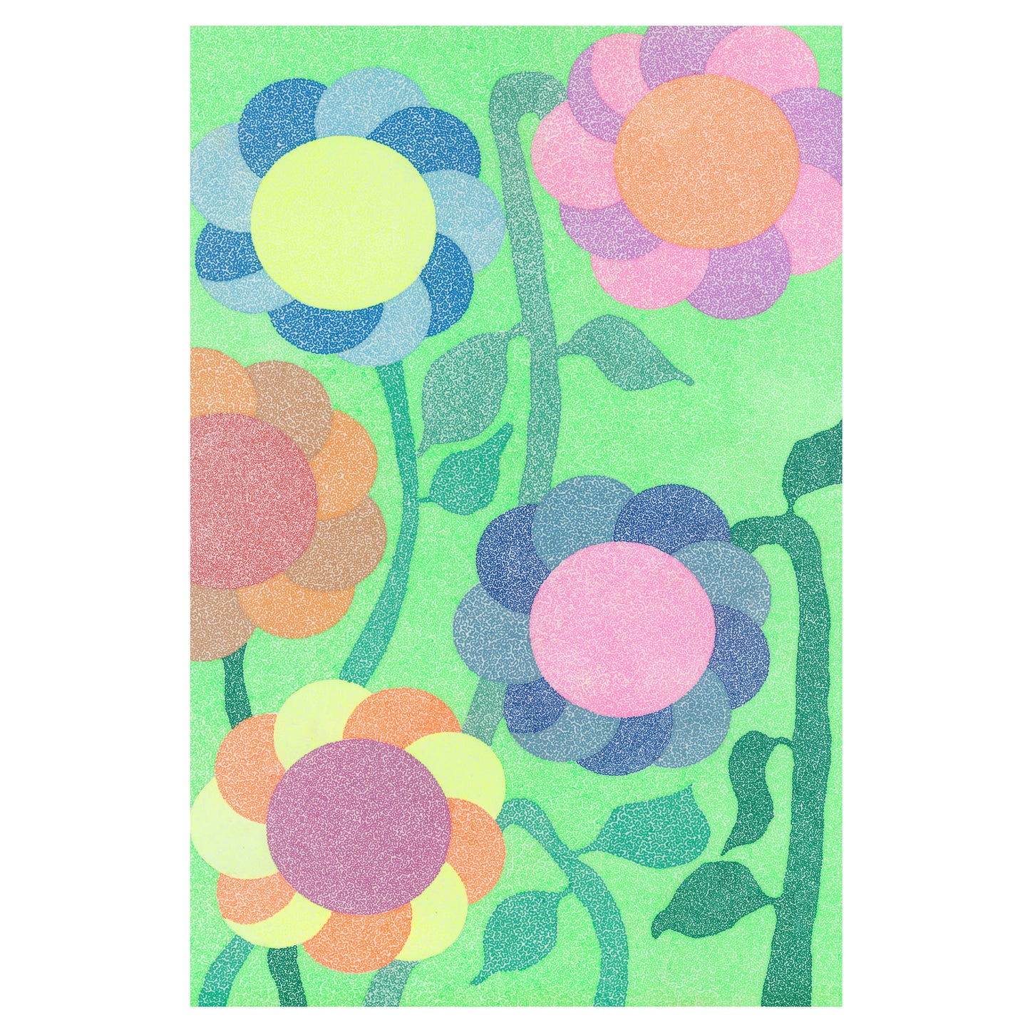 Family of Psychodelic Sunflowers