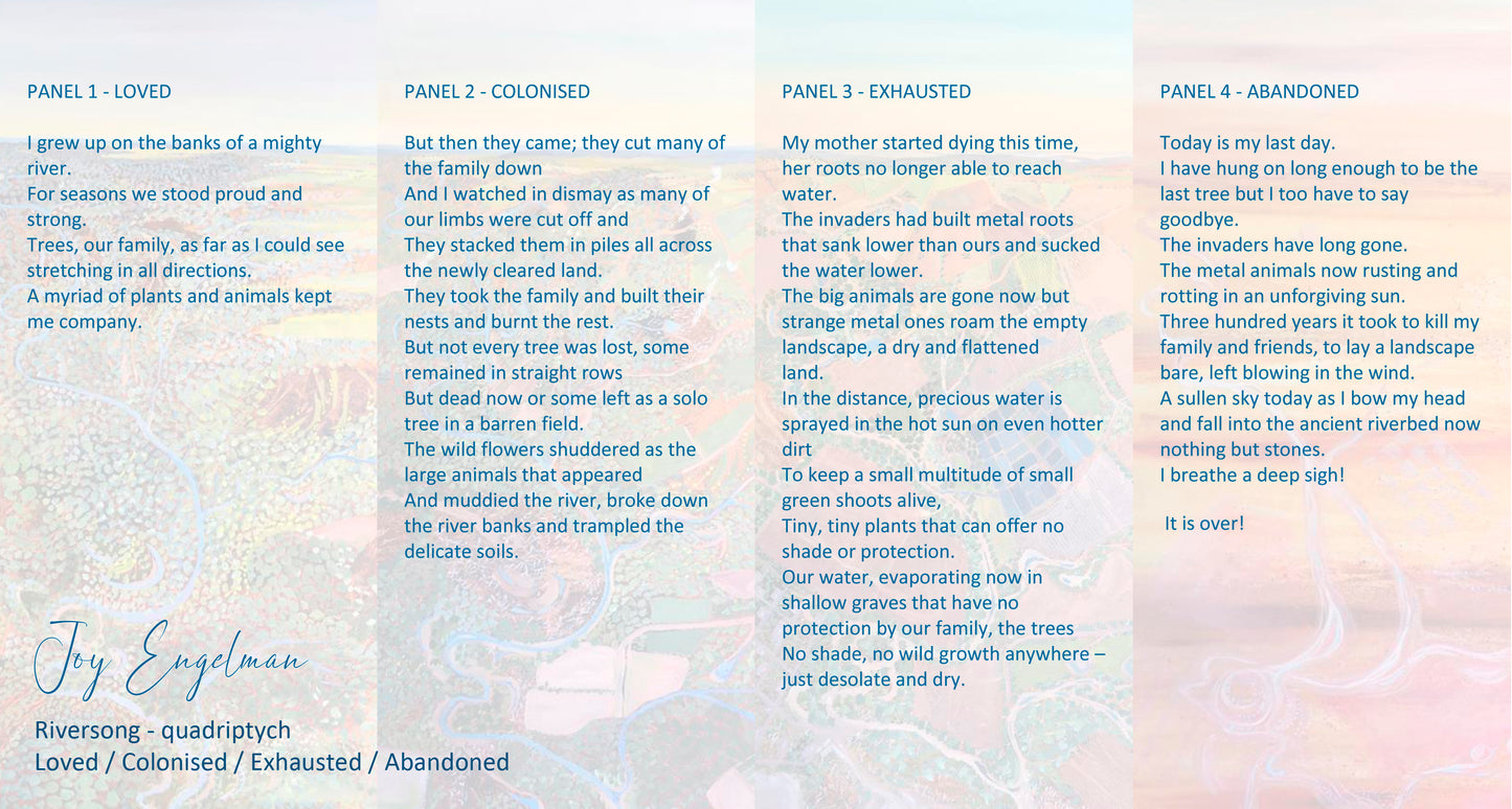Riversong - quadriptych LOVED / COLONISED / EXHAUSTED / ABANDONED