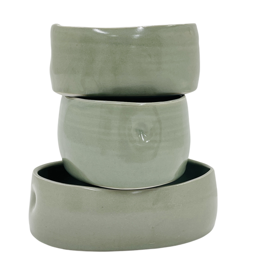 Oval dishes celadon glaze