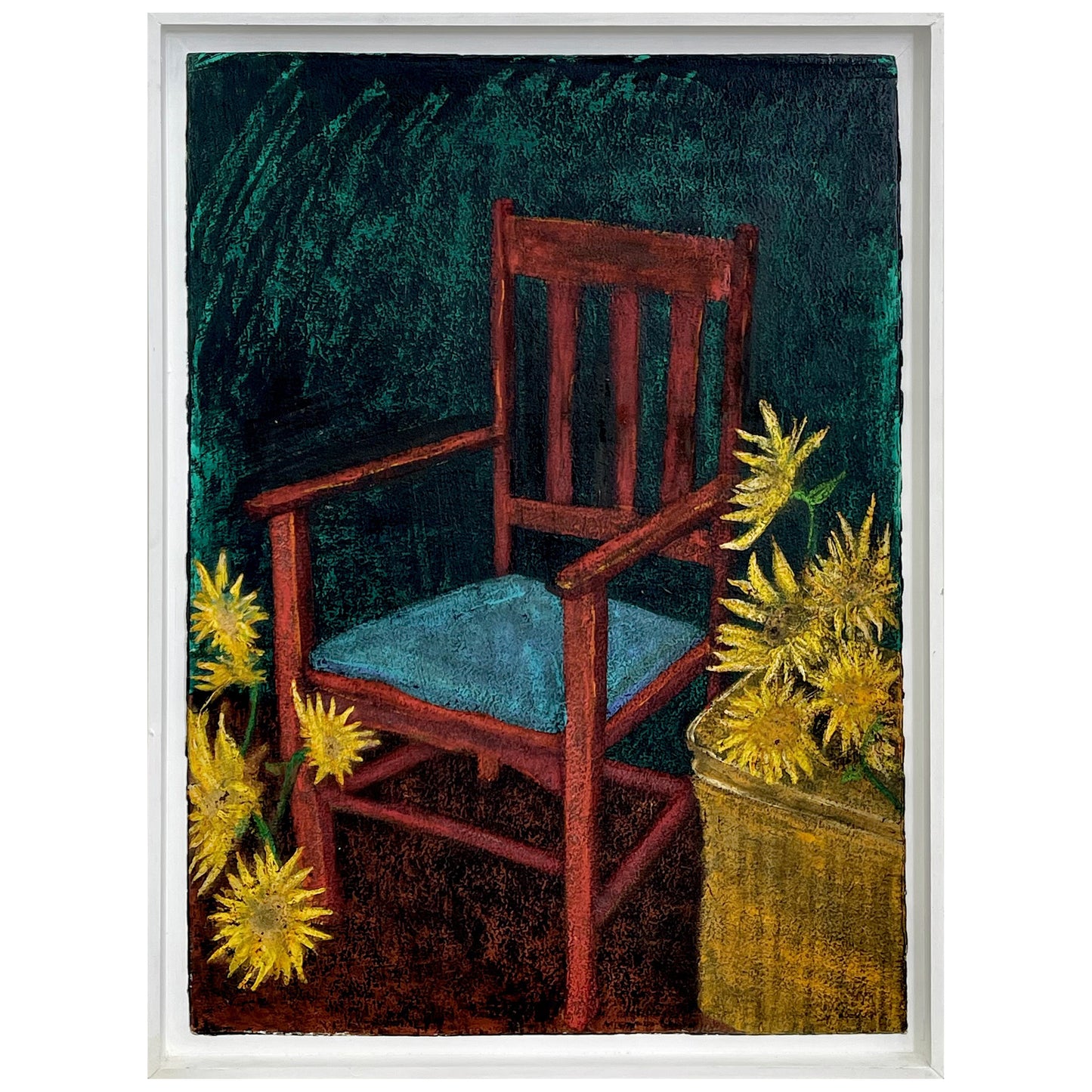 Chair with cain basket