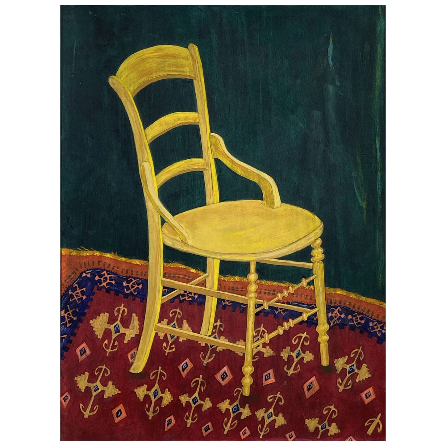 Yellow Chair with Rug